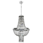 Allegri Capri pendant with a tapered crystal curtain and rounded lower basket