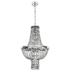 Capri 18-Inch 4-Light Chrome Pendant Ceiling Light With Glass Accents