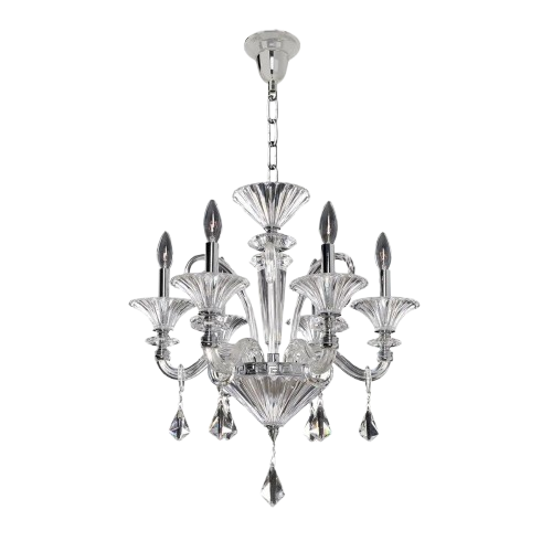 Allegri Lighting Chauvet 6-Light Chandelier In Polished Chrome With Crystal Accents