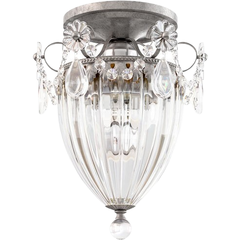 Bagatelle 1-Light 8-Inch Semi-Flush Mount Ceiling Light – Antique Silver (Heritage)