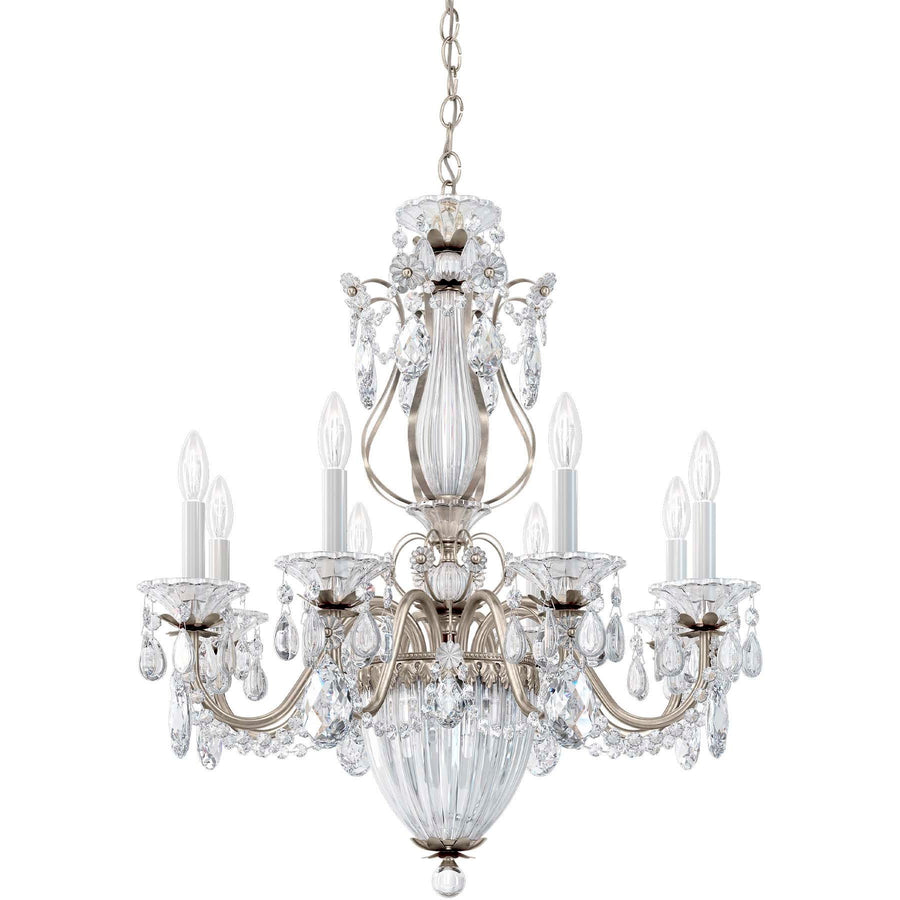 Schonbek Bagatelle chandelier with crystal drops, garlands and candle arms