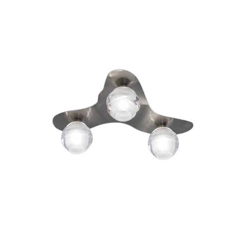 Mantra Loop  3-Light Satin Nickel Ceiling Flush
