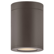 Silo Architectural Bronze cylindrical flush mount with a recessed circular lower lens.