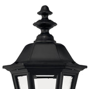 Close view of Manor House 1419BK black tiered finial and stepped lantern roof
