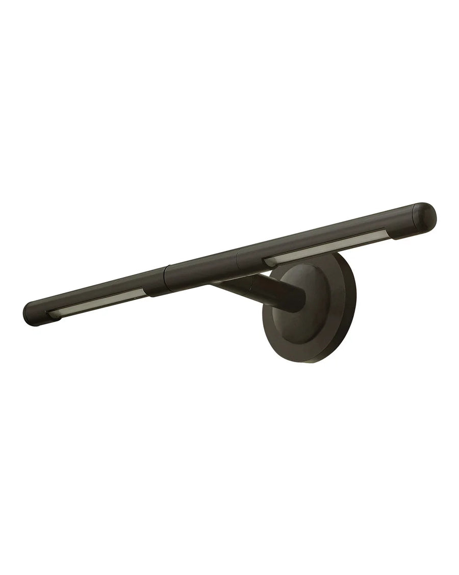 Hinkley Nexus 15450BZ bronze sign light with a slim horizontal head, two underside diffusers and round wall plate