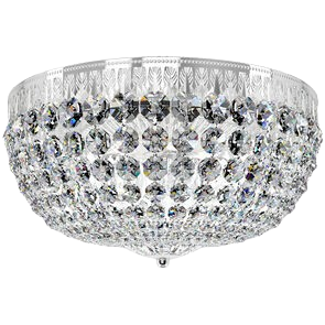 Spectra Petit 5-Light Crystal Flush Mount Ceiling Light, 14" Polished Silver