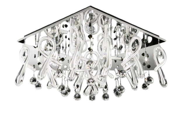 Mantra Class 20-Light Modern Chrome Crystal Ceiling Light
