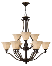 Hinkley Bolla 9-Light Two-Tier Chandelier (4657 OB) - SKU 4657 OB