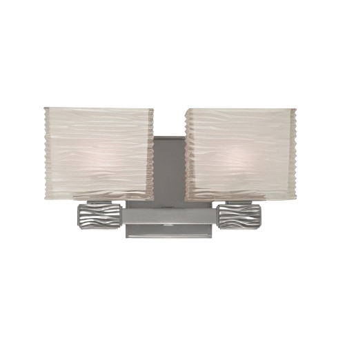 Hudson Valley Hartsdale 4662-SN 2-light vanity light in Satin Nickel with textured glass shades
