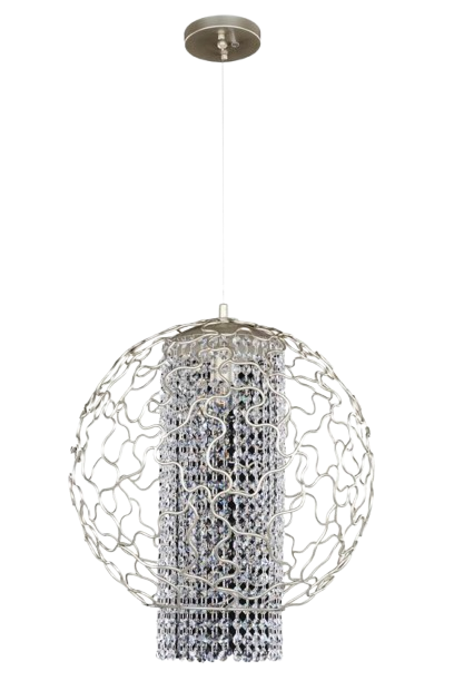 Allegri Mundo 4-Light 26″ Hanging Light – Clear Firenze Crystals