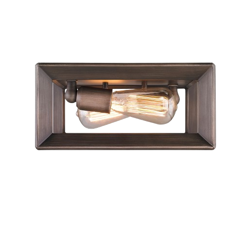 Golden Lighting Smyth 2-Light 11.5" Flush Mount Ceiling Light In Brushed Bronze