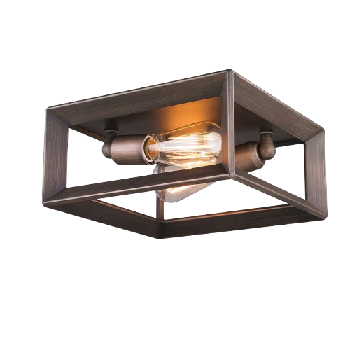 Golden Lighting Smyth 2-Light 11.5" Flush Mount Ceiling Light In Brushed Bronze
