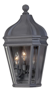 Minka-Lavery 8698-66 black pocket lantern with a domed roof, rounded finial and clear tapered panels