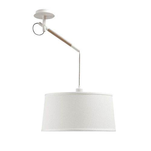 Mantra Nordica Large 1-Light Ceiling Pendant - White Shade & Beech Wood