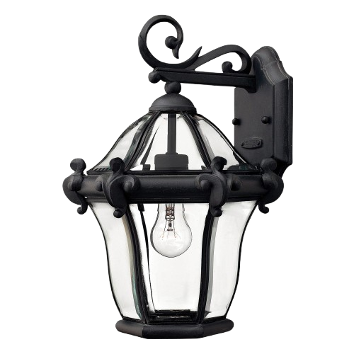 Hinkley Lighting San Clemente 1-Light Outdoor Wall Lantern In Museum Black