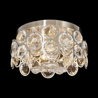 StarFire Crystal Verona 2816SN flush mount with faceted circular crystal discs and satin nickel ceiling plate