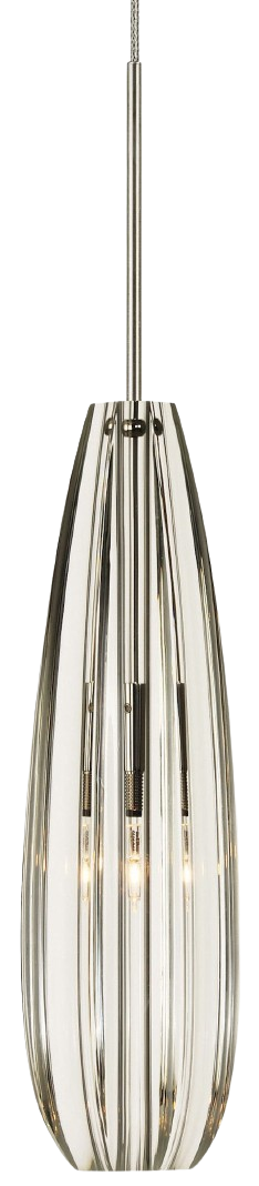 Stone Lighting Alicia 1-Light Mini Pendant In Satin Nickel With Clear Crystal