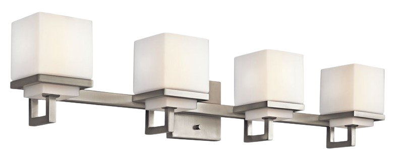 Kichler Metro Park 4-Bulb Bathroom Wall Light – 30.75" Wide Nickel Fixture