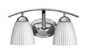 Hinkley Devon Chrome vanity with two ribbed shades