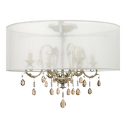 Hinkley Carlton four-light semi-flush ceiling mount in Silver Leaf with crystal accents