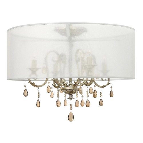 Hinkley Carlton 4-Light Semi-Flush Mount Fixture - Silver Leaf