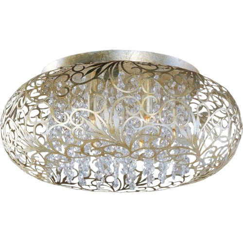 Maxim Lighting Arabesque 7-Light Flush Mount, Golden Silver W/ Crystal