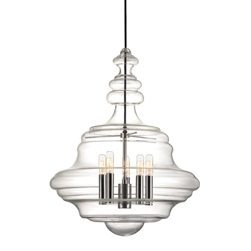 Hudson Valley Washington 5-Light Large Pendant, 20" Polished Nickel Finish