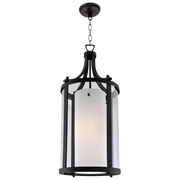 DVI Lighting Essex 2-light 13.5-inch pendant with clear outer glass shade and opal diffuser