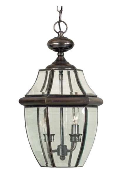 Quoizel Newbury 2-Light Outdoor Hanging Lantern In Aged Copper