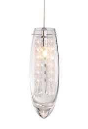 Kuzco 41271C single-light crystal pendant in Chrome with clear glass