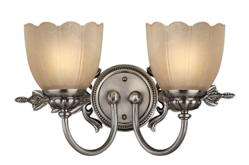 Hinkley Polished Antique Nickel 2-Light Bath Vanity Light