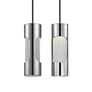 Kuzco 420001CH-LED Chrome LED mini pendant with clear crystal rods