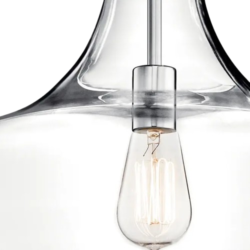 Everly 1-Light Bell Pendant In Chrome Finish – Modern Mini Pendant Ceiling Light