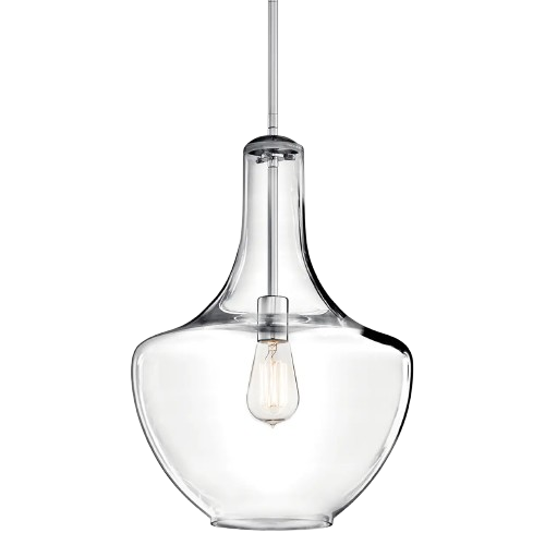 Everly 1-Light Bell Pendant In Chrome Finish – Modern Mini Pendant Ceiling Light