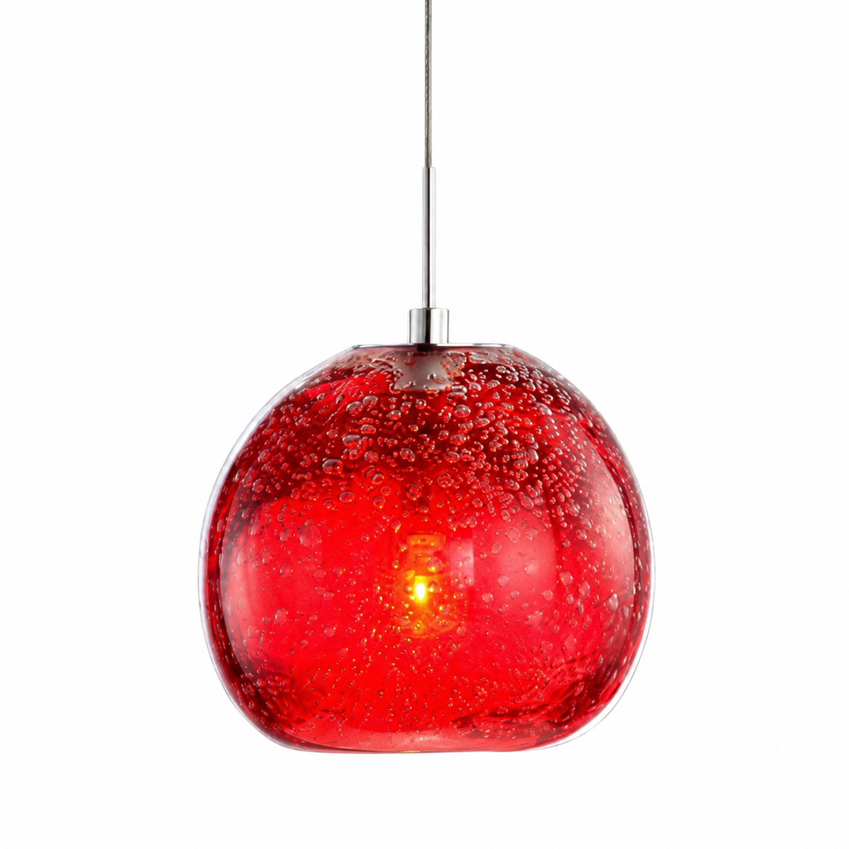 Kuzco 421191R red solid-bubbled-glass pendant