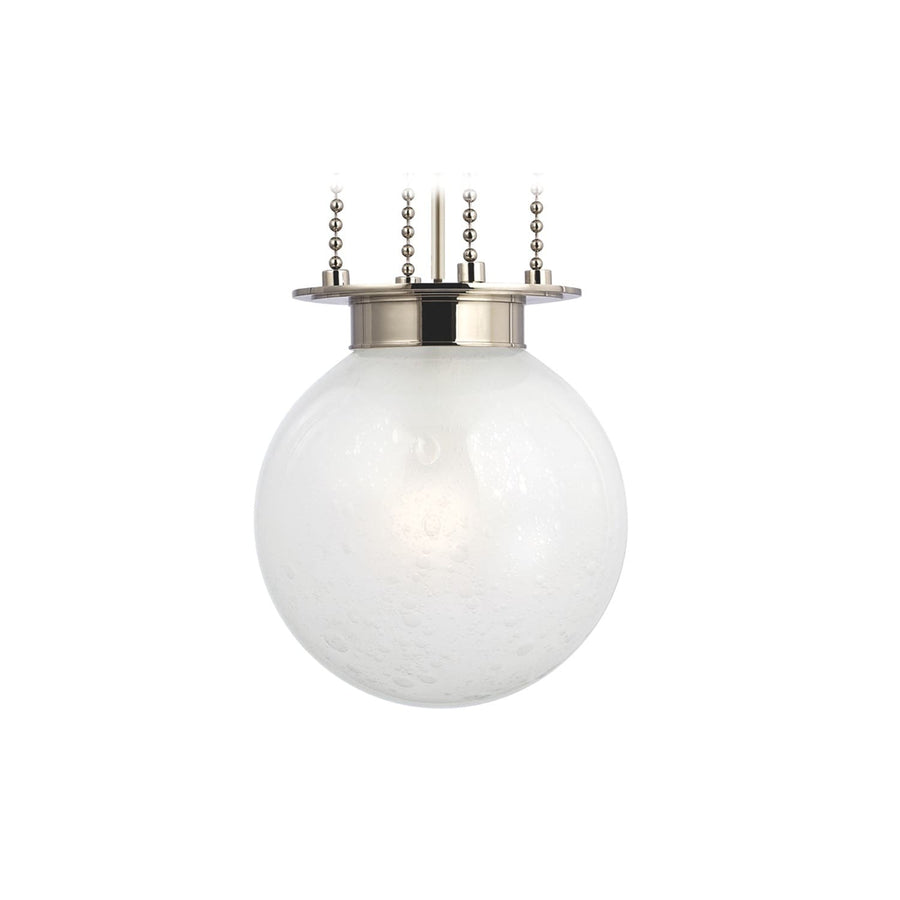 Hudson Valley Blaine polished nickel orb pendant with beaded suspension