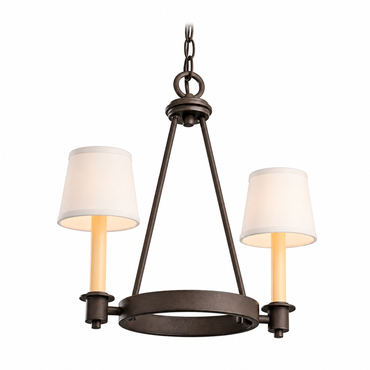 Kichler Pendalette 42232 CTZ two-light chain-drop fixture in Colton Bronze