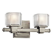 Kichler Rocklin 45142NI two-light vanity fixture in Brushed Nickel