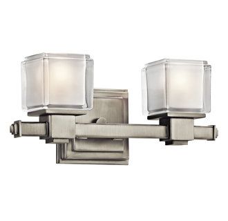 Kichler Rocklin 45142NI two-light vanity fixture in Brushed Nickel