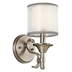 Kichler Lacey 11-Inch Single Light Wall Sconce With Organza Shade And Diffuser