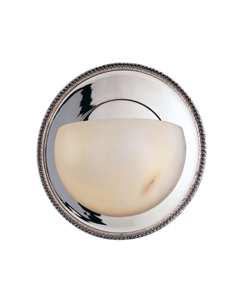 Hudson Valley Dalton wall sconce showing its cream bowl and polished-nickel beaded backplate