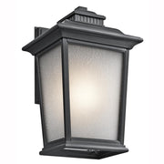 Kichler Weatherly 49440BK outdoor wall lantern in Black with clear seeded glass