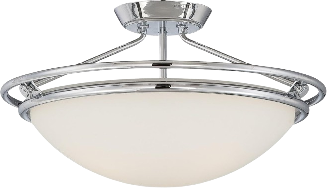 Quoizel Ashland 3-Light Semi-Flush Mount Ceiling Fixture - Satin Chrome
