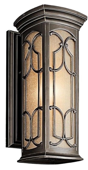 Kichler Franceasi 1-Light 18" Outdoor Wall Lantern, Olde Bronze Finish