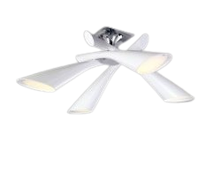 Mantra Pop 4-Light Convertible Ceiling Pendant / Semi-Flush - Chrome And White