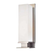 Hudson Valley Thompson 520-SN vanity sconce with rectangular opal glass and a satin-nickel backplate