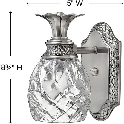 Plantation 1-Light 6.5″ Vanity Light Wall Sconce – Polished Antique Nickel