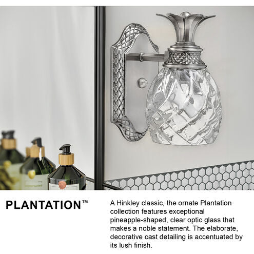 Hinkley Plantation 1-Light Wall Sconce - Polished Antique Nickel