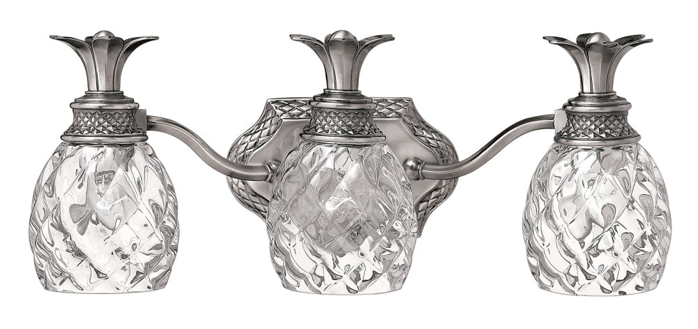 Hinkley Plantation 5313PL three-light vanity in Polished Antique Nickel