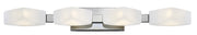 Hinkley Quantum chrome vanity bar with four softly rounded pale shades